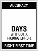 Updateable Dry-Wipe Days without a picking error Sign