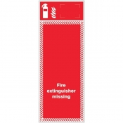 Extinguisher missing board with ID sign option 300x800mm 3mm pvc