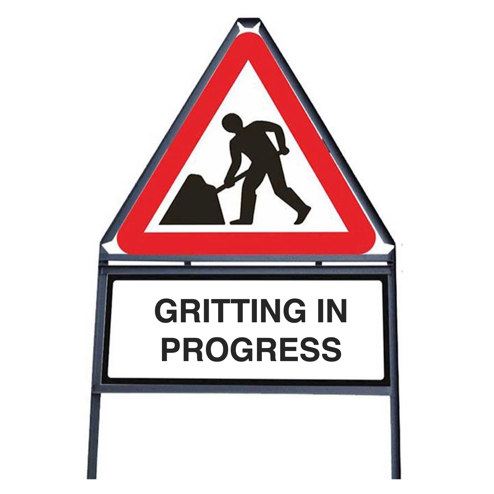 Gritting In Progress Men At Work 600mm Road Works Sign