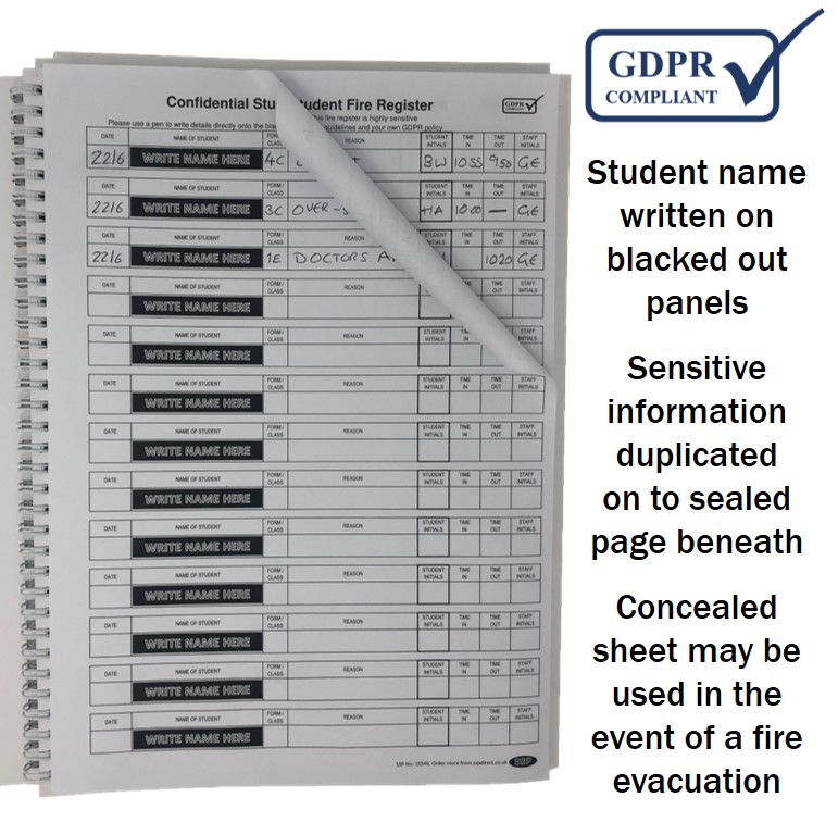 GDPR Compliant Confidential School Sign in / Sign Out Book