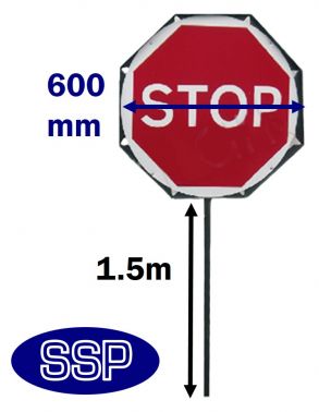 Stop & Go Double Sided Reflective Lollipop Sign (SG001_Refl_ALU